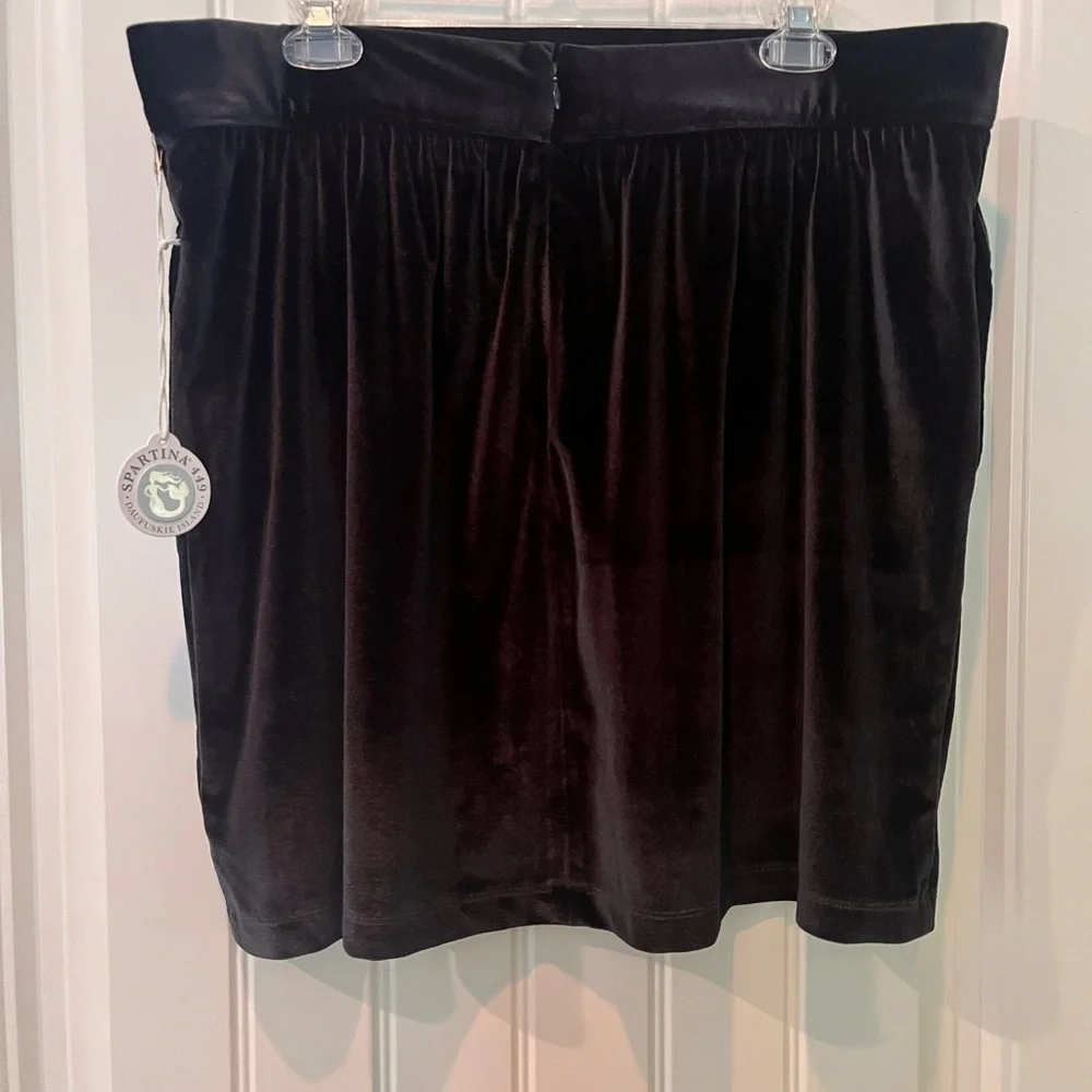 Spartina 449 NWT Gianna Black Velvet Skirt Womens Size XL Holidays Parties Chic